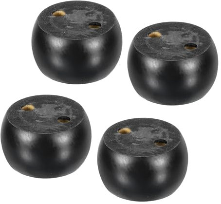 sourcing map Lot de 4 pieds de meubles en bois massif de 4 cm pour canapé, armoire, ottoman, noir