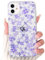 NITITOP Compatible with iPhone 11 Case Cute Clear Flower Floral Pattern Design for Women Girls Slim Soft TPU Shockproof Protective Girly Phone Cover - Purple