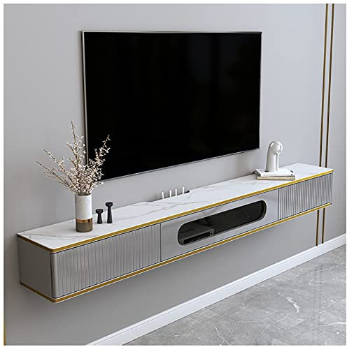 ULYTMMJG Floating TV Stand Wall Mounted Media Console Storage Cabinet with Cable Holes for Bedroom Living Room Gray 120cm