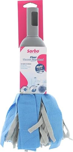 Sorbo Viscose Floor Mop Head - With Scouring Surface - Plush-Free & Streak-Free - High Water Absorption - Easy to Wringer - For Multi-Click Handle - Suitable for All Hard Floors