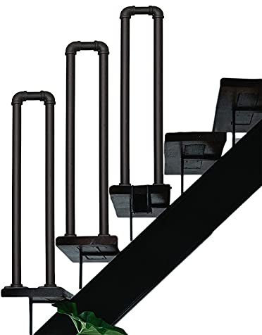 Scala di transizione per cemento e legno, scala industriale per esterni, resistente, per terrazza, corridoio e giardino, lunghezza 90 cm