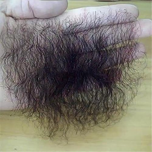 Tingyilan Gefälschtes Privathaar Unsichtbare Realistische Körperperücke Natürliches lockiges Menschenhaar Weibliches männliches Schamhaar Toupet Hohe Temperatur Faser Körperperücken,Schwarz,One Size