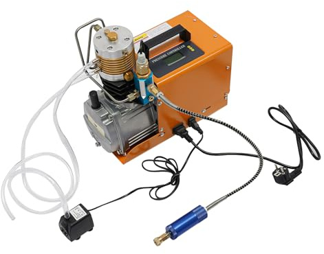 Compresor de aire PCP, DSYOGX portátil PCP, 0-30 MPA, presión ajustable, compresores pequeños y potentes, para pruebas de tuberías industriales, botellas de buceo, color naranja