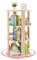 GOPLUS Bibliothèque Enfant à 3 Niveaux, Étagère Enfant Pivotante à 360° avec 12 Secteurs, Organisateur de Rangement en Bois pour Chambre d'enfants, Salle de Jeux, Rose