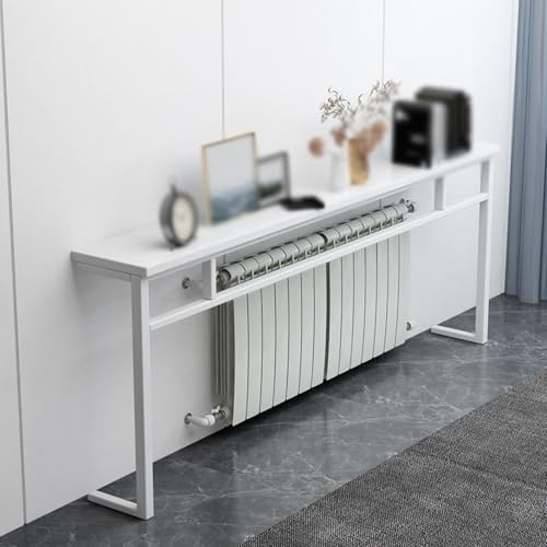 WANGRUIERHA Etagere Radiateur en Fonte, Tablette de Radiateur, Armoire de Routeur Blanche, Convient pour Salle de Bain, Salon, Chambre, Cuisine(140x20x90cm/55x8x35in)