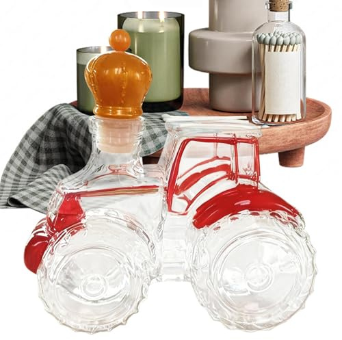 Alcohol Jugs | 300ml Fun Tractor Glass Spirit Jug for Tequila - For Wine Alcohol Tequila Vodka Brandy Home Office Bar Men Dad Birthday Christmas