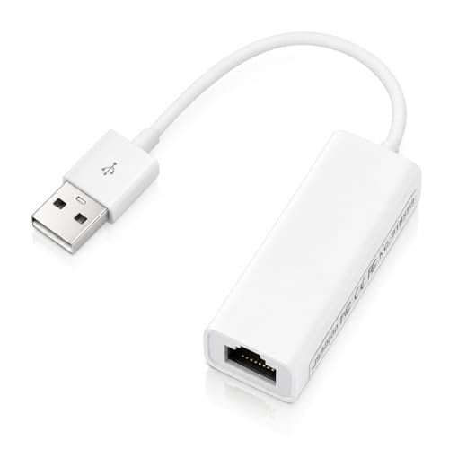 USB to Ethernet Adapter USB 2.0 to RJ45 Ethernet 100Mbps Wired Network Adapter Compatible with Laptop, Tablet, Desktop, PC, Gaming Console, Smart Device for Stable Internet Connection