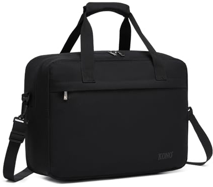 KONO Ryanair Handgepäck 40x30x20, Handgepäck Tasche 40x30x20 Flugzeug, 24L Kabinentasche Wizz Air, Weekender Reisetasche Damen Herren, Leichte Travel Bag, Schwarz, M (40cmx 30cm x20cm)