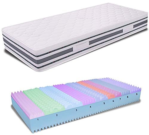 miasuite i sogni italiani miasuite i sogni italiani Höchste Matratze Einzel 90X195, Hoch 22 cm Orthopädisch mit Gerät Arzt, Erinnerung Schaum Gibt 2 cm, Polyurethan, Weiß