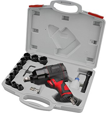 EXTOL PREMIUM Schlagschrauber, Komposit, Druckluft, 340Nm mit Köpfen, Set 15 Stck.