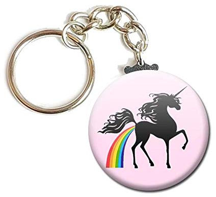 Porte Clés Chaînette 3,8 centimètres Unicorn Poop Idée Cadeau Accessoire Humour Licorne Pipi Caca Arc en Ciel Kawaii