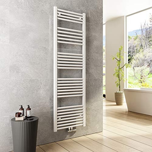 Heilmetz Bad Heizkörper 500 x 1600 mm Handtuchtrockner Weiß Bad-Heizkörper Handtuchheizkörper Mittelanschluss Heizung 654 Watt Leistung Handtuchwärmer