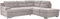 Mivano Ecksofa Coast / Große Schlafcouch in L-Form mit Ottomane rechts, Inkl. Bettfunktion und Stauraum, 264 x 88 x 217, Mikrofaser: hellgrau
