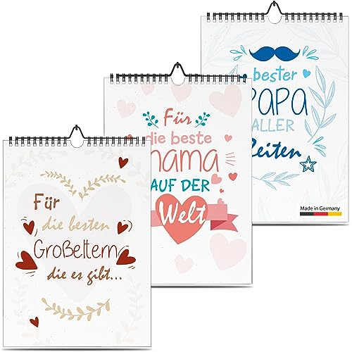 OfficeTree 3er Set Bastelkalender 2025 A4 - Kalender 2025 selber gestalten - Kalender ohne Jahreszahl - Immerwährender Fotokalender 2025 zum Selbstgestalten - Bastelkalender A4 immerwährend