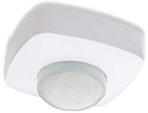 Zonen-Bewegungsmelder für Innen – Aufputz 360 Grad Bewegungssensor – 20 Meter Reichweite und 4 bis 10 Meter Höhe für LED Licht – geeignet für die Montage an Decke, Wand