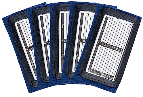 Fußball-Armband für dreifaches Spielbuch, Quarterback, Handgelenk, 5 Stück, Playbook QB Armband, Dreifachfenster, ideal für Flaggen und Tackle-Fußball (Marineblau)