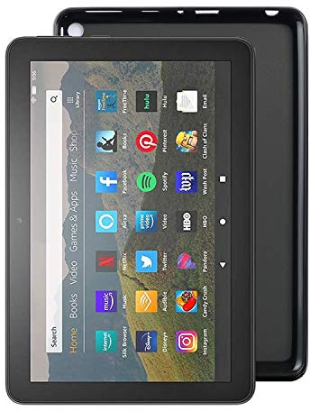 Lobwerk Schutzhülle für Amazon HD8 2020 und HD8 Plus 2020 8 Zoll Silikon Hülle Slim Case Ultra Dünn Schwarz