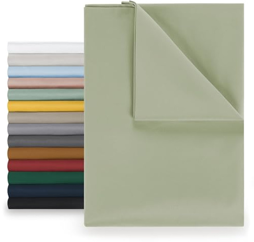 Blumtal Drap Plat 2 Personnes 180x275 pour Lit 120x190/200 en Microfibre Doux - Drap 180x275 cm sans Elastique - Drap Plat 180x275 Facile à Entretenir - Draps 180x275 Doux pour la Peau en Vert Olive