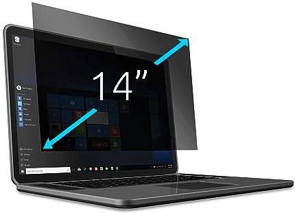 Kensington Laptop Privacy Screen Filter, 2-Way Removable Protector for 14 16:9 Laptops/Tablets, Anti Glare Coating, Reversible Screen Cover with Blue Light Reduction to Prevent Eye Strain (628333)