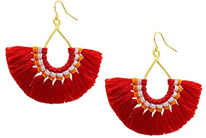 Black Blue Fan Earrings