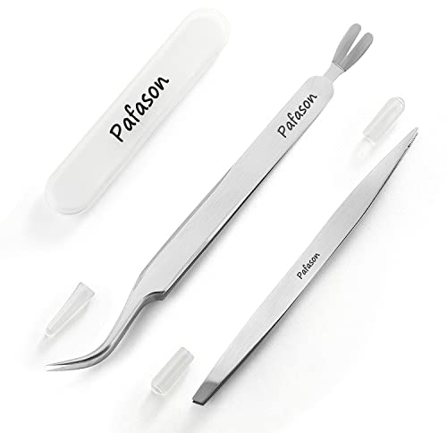 Pafason 2 in 1 Acciaio Inossidabile Pinza per zecche,pinzetta per zecche, rimozione delle zecche, Ganci per zecche con Scatola di immagazzinaggio