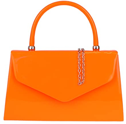 Girly Handbags Glänzend Einfach Top Griff Tasche (Neon Orange)