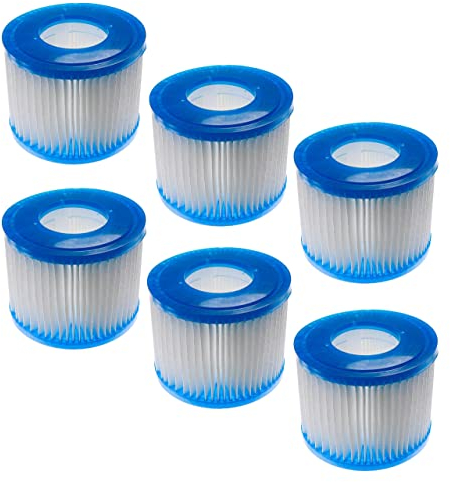 vhbw 6X Cartuccia filtrante di Tipo VI Compatibile con Bestway Lay-Z-Spa Paris, Palm Springs Piscina - Filtro di Ricambio Blu/Bianco