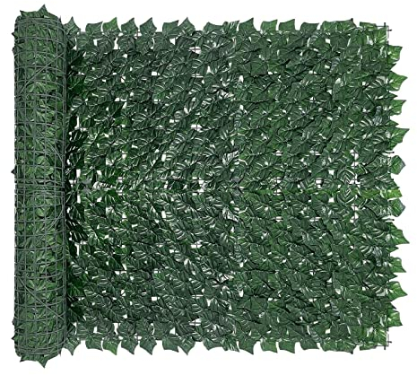 Artificielle Clôture Feuillage Fausse Brise Vue Balcon Feuillage Artificiel Haie Lierre Clôture Rouleau de Treillis avec Lierre pour Balcon Terrasse Jardin Vert 1M x 3M