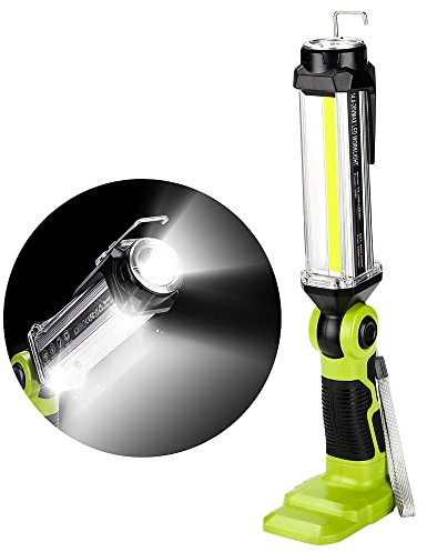 Hipoke Cordless LED Work Light Portable Outdoor Wide&Long-Range Jobsite Inspection Light, 2000lm Flashlight Compatible with Ryobi ONE+ 14.4V-18V Lithium-ion Ni-Cd Ni-Mh Battery P107 P108