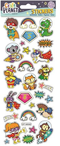 Craft Planet Fun Stickers, Super Heroes, Stickers For Young Crafters Collection, For Posters, Card Making, Scrapbooking, Party Bag Fillers, Sticker Book, Reward Chart Stickers, Invites, Craft