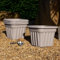 Wham 4x 40cm Vista Plastic Planter, Square Garden Plant Pot, Medium Floor Pot (40cm, 25L, Pack of 4) Indoor/Outdoor, Made in UK (Upcycle Grey)