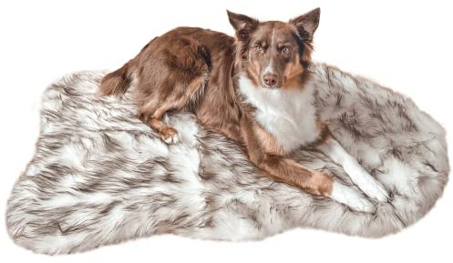 Wahre Tierliebe Hundebett Relax - Das Original mit echter Matratze - waschbar, Hundekissen, Hundekorb, Flauschiges Hundebett für große, mittelgroße & kleine Hunde, 4cm Höhe, Dunkelbraun
