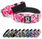 TSPRO Taktisches Hundehalsband, Verstellbares Halsband Hund mit Metallschnalle und Flicken, Haltbar und Dick, für Mittelgroße bis Große Hunde (Camo Rosa M+)