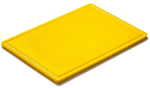 Forgast Tagliere da Cucina Professionale Plastica 60x40 cm, Grande, Tagliere Anticisvolo HACCP, per Pollame, Carne Cruda, Facile da Pulire, Polietilene, Giallo