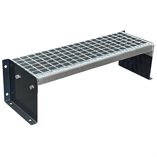 1 Stufen Treppe 110cm Breite Stahltreppe Standtreppe anthrazit Geschosshöhe 20cm
