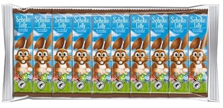 GUT & GÜNSTIG Oster-Schoko-Lolly Vollmilch Osterhasen Schokolade am Stiel 10 Stück