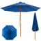 RELAX4LIFE Sonnenschirm, Balkonschirm Höhenverstellbar, Gartenschirm mit 8 Glasfaserrippen & Holzgestell, Marktschirm mit Seilzug, Terrassenschirm Ø 283 cm (Blau)