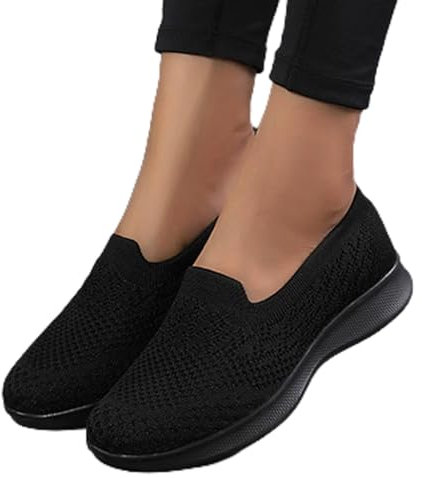 Schwarze Turnschuhe Damen Elegant Classic Outdoor Sportlich Schuhe Sneaker Frauen Sportschuhe Weiss Hoch Trainingsschuhe Walkingschuhe Freizeitsportschuhe Plate Schuhe für Gehen Laufen Joggen Sports