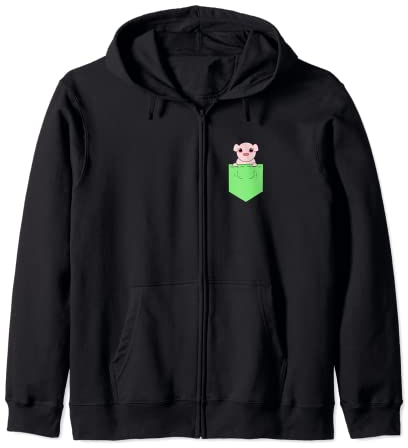 süßes Schweinchen in kleiner Tasche Kapuzenjacke