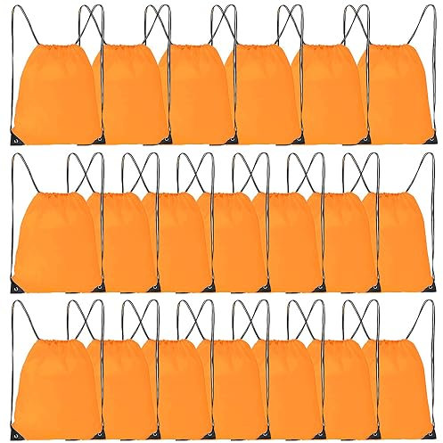 CODOBON Kordelzug-Rucksack Bulk Draw String Taschen Polyester Cinch Tasche für Gym Sport, Orange/Abendrot im Zickzackmuster (Sunset Chevron), Classic