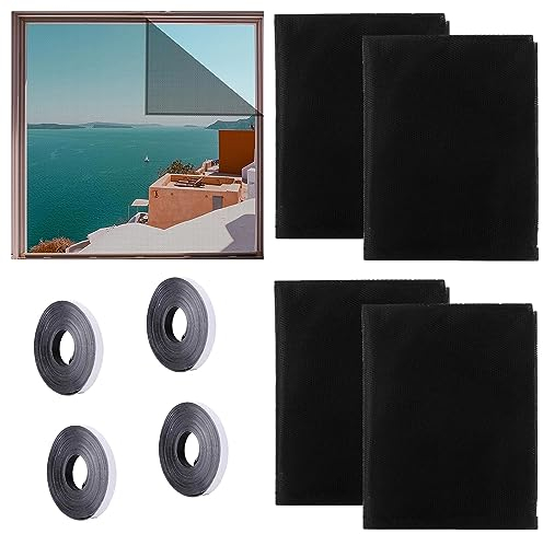 4 Stück Moskitonetze für Fenster,130cm x 150cm Fliegengitter für Fenster Insektenschutz,mit 4 Rollen Selbstklebend, Zuschneidbar Mückenschutz Fenster, Hält Käfer/Fliegen/Mücken Draußen