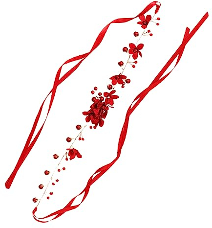 DRESSOOS Blumen-kopfschmuck Für Frauen Hochzeit Braut-stirnband Braut-haarteil Rote Blumenkrone Haarband Für Mädchen
