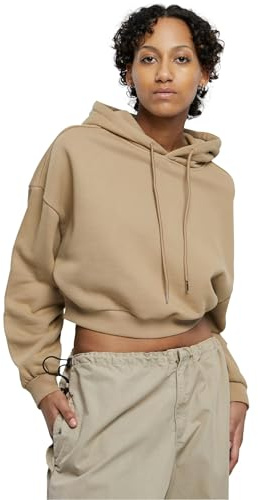 Urban Classics Damen Kapuzenpullover Ladies Cropped Heavy Hoody warmsand L