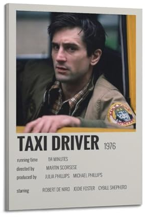 daweitianlong Taxifahrer Filmposter Dekorative Malerei Leinwand Wandkunst Wohnzimmer Poster Schlafzimmer Gemälde Rahmenstil 60 x 90 cm