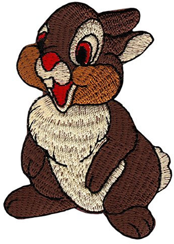 Hase Braun Aufnäher zum aufbügeln oder aufnähen Bügelbild Aufbügler für Kleidung gestickter Bügelpatch Applikation Kaninchen Patch Größe 5,5 x 7,5 cm