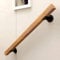 Buche Holz Handlauf Treppengeländer Geländer -Set Komplett,mit Schmiedeeisen Wandhaltern, Wandhandlauf Wand Treppe Für Innen Und Außen Rutschfester Sicherheitsgeländer für ältere(Size:3.3ft/100cm)