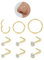 LOLIAS 9Pcs Nasenpiercing Chirurgenstahl Damen Herren 6/8/10MM 14K Gold Nasenpiercing Ring Nasenpiercing Stecker Septum Ringe Nose Nostril Piercing Nasenstecker Nasenring Piercing 20G