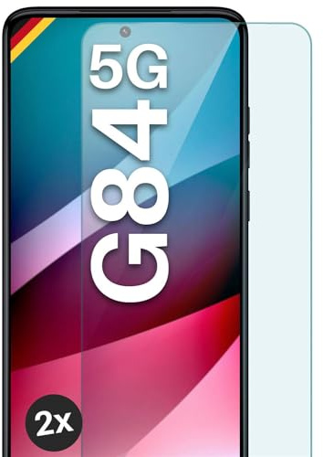 moex Schutzfolie für Motorola Moto G84 5G Glas 9H Härte, gehärtetes Schutzglas, Panzer Schutz Glas Displayschutz Folie, kompatibel mit jeder Handy Hülle, ShockProtect 2 Stück