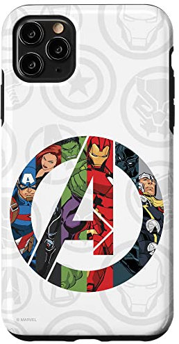 iPhone 11 Pro Max Marvel Avengers A Logo with Super Heroes Case