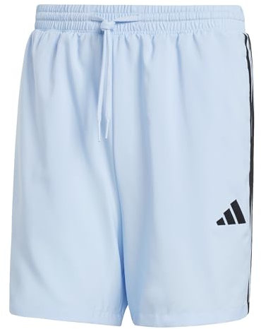 adidas Men's Essential Three Stripes Chelsea Base Short, Glow Blue/Black, XS